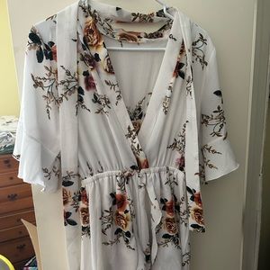 White & Floral Romper